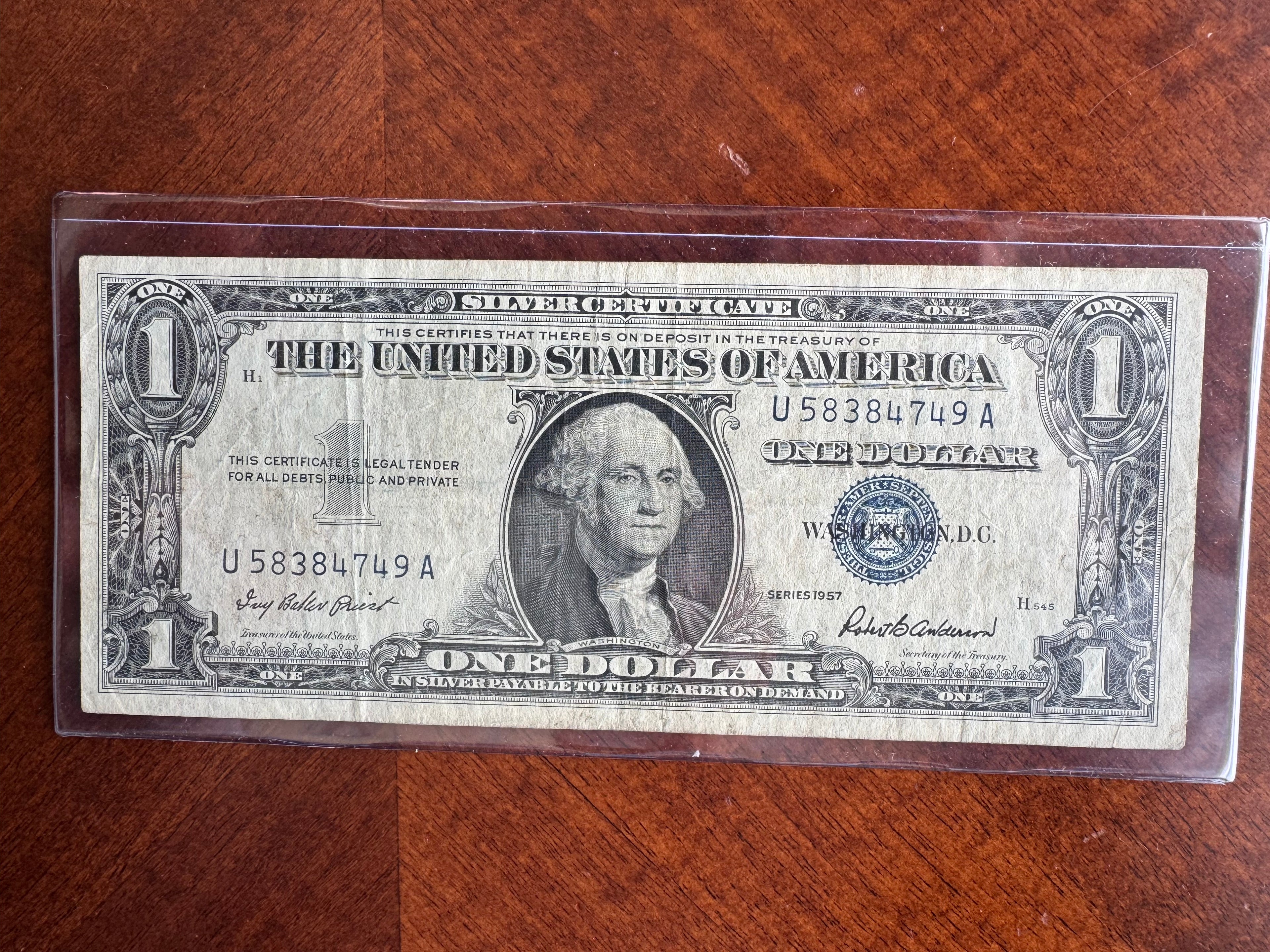 1957 $1 Silver Certificate – Silver Lettering & Numbering