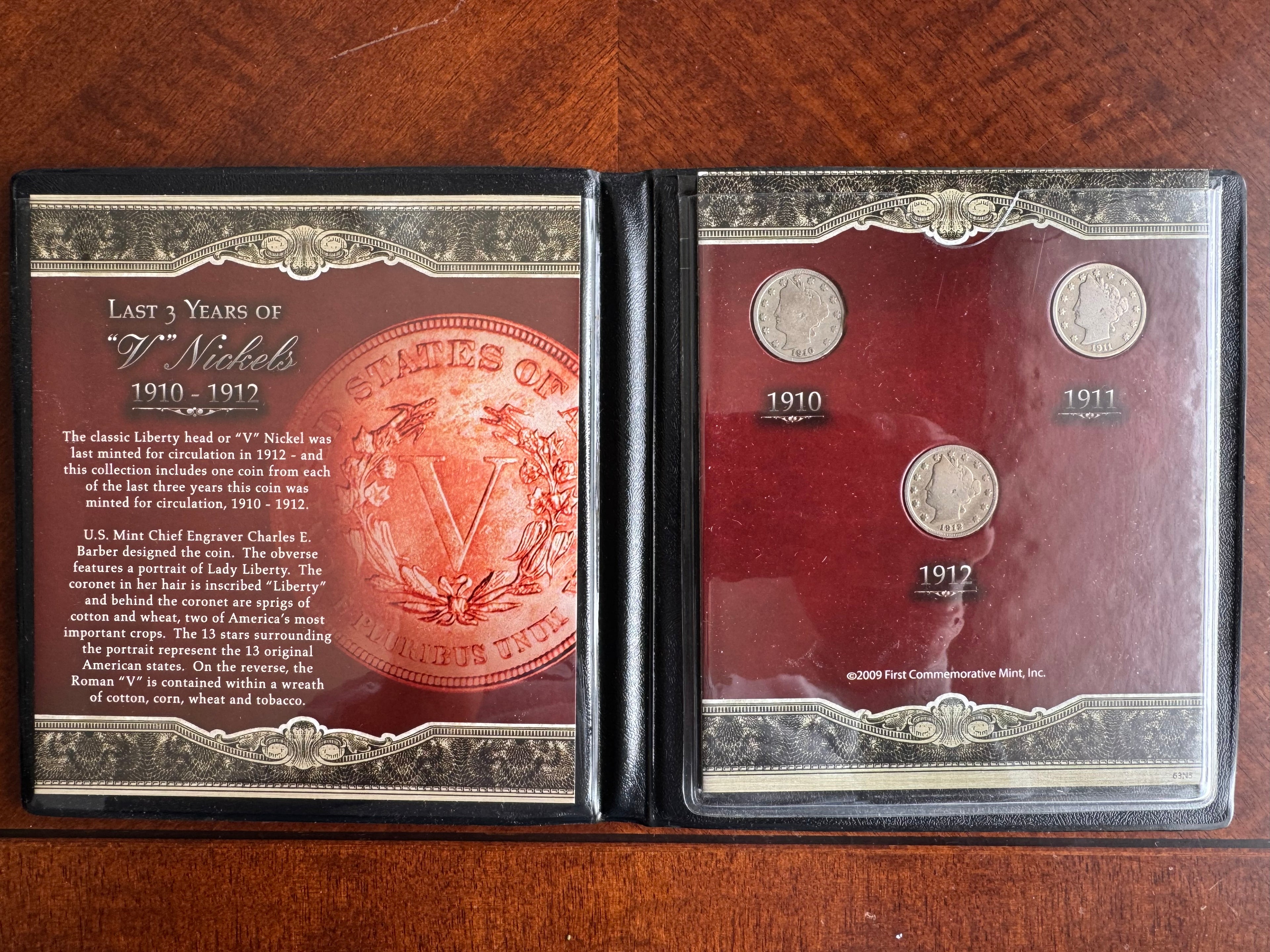 Last 3 Years of "V" Nickels – 1910-1912 Liberty Head Set