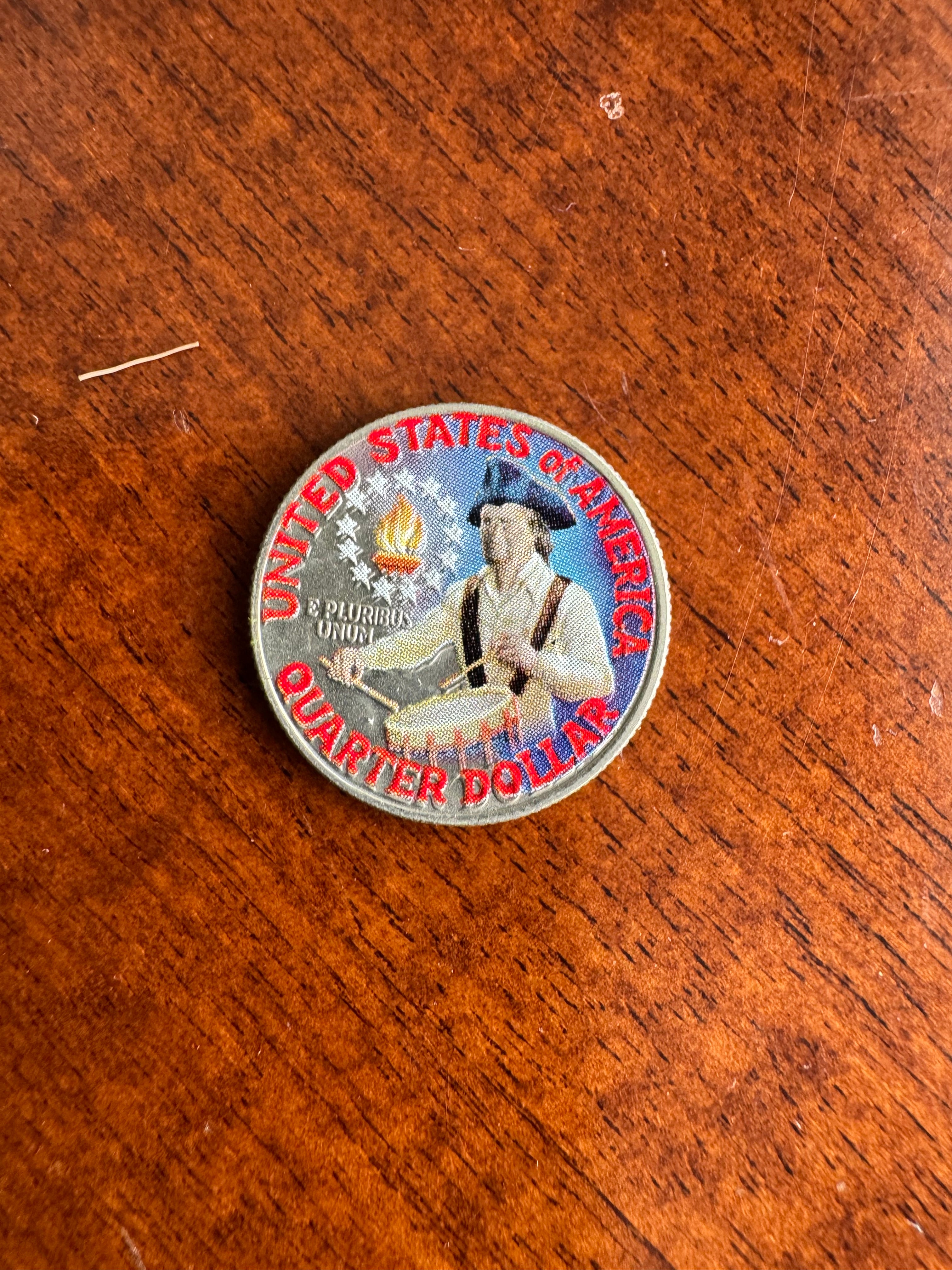 Painted 1776-1976 Bicentennial Washington Quarter