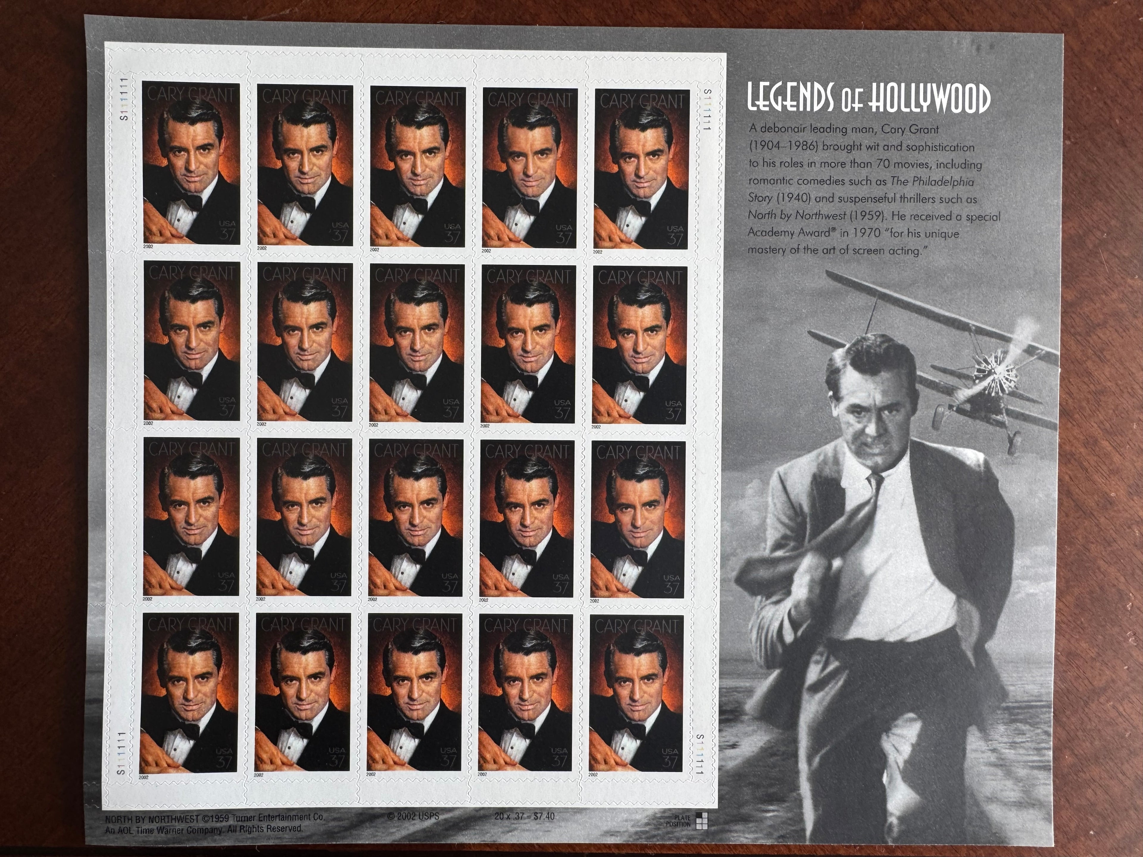 2002 Cary Grant - Legends of Hollywood - 37 Cent Stamp