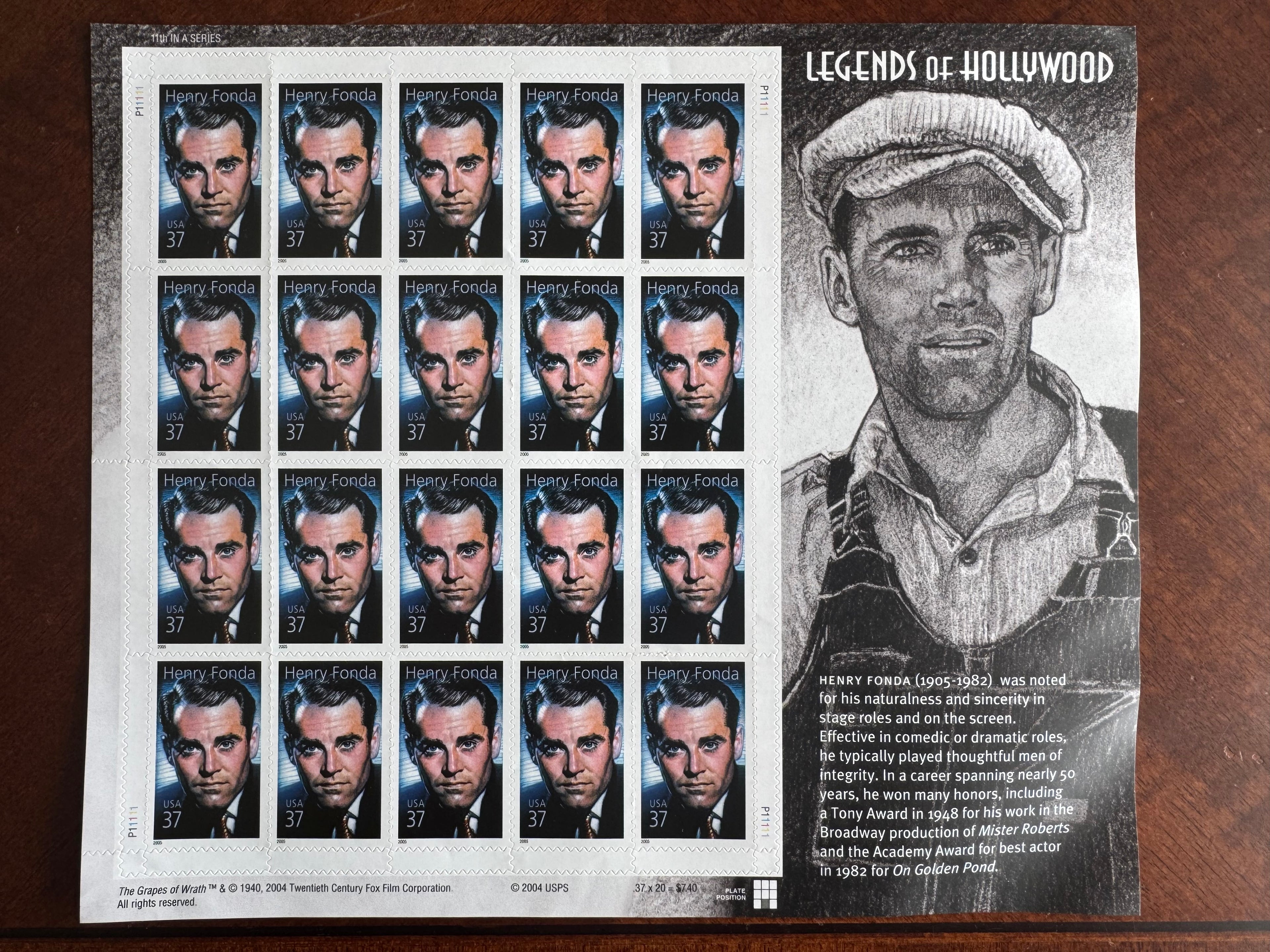 2005 Henry Fonda - Legends of Hollywood - 37 Cent Stamp
