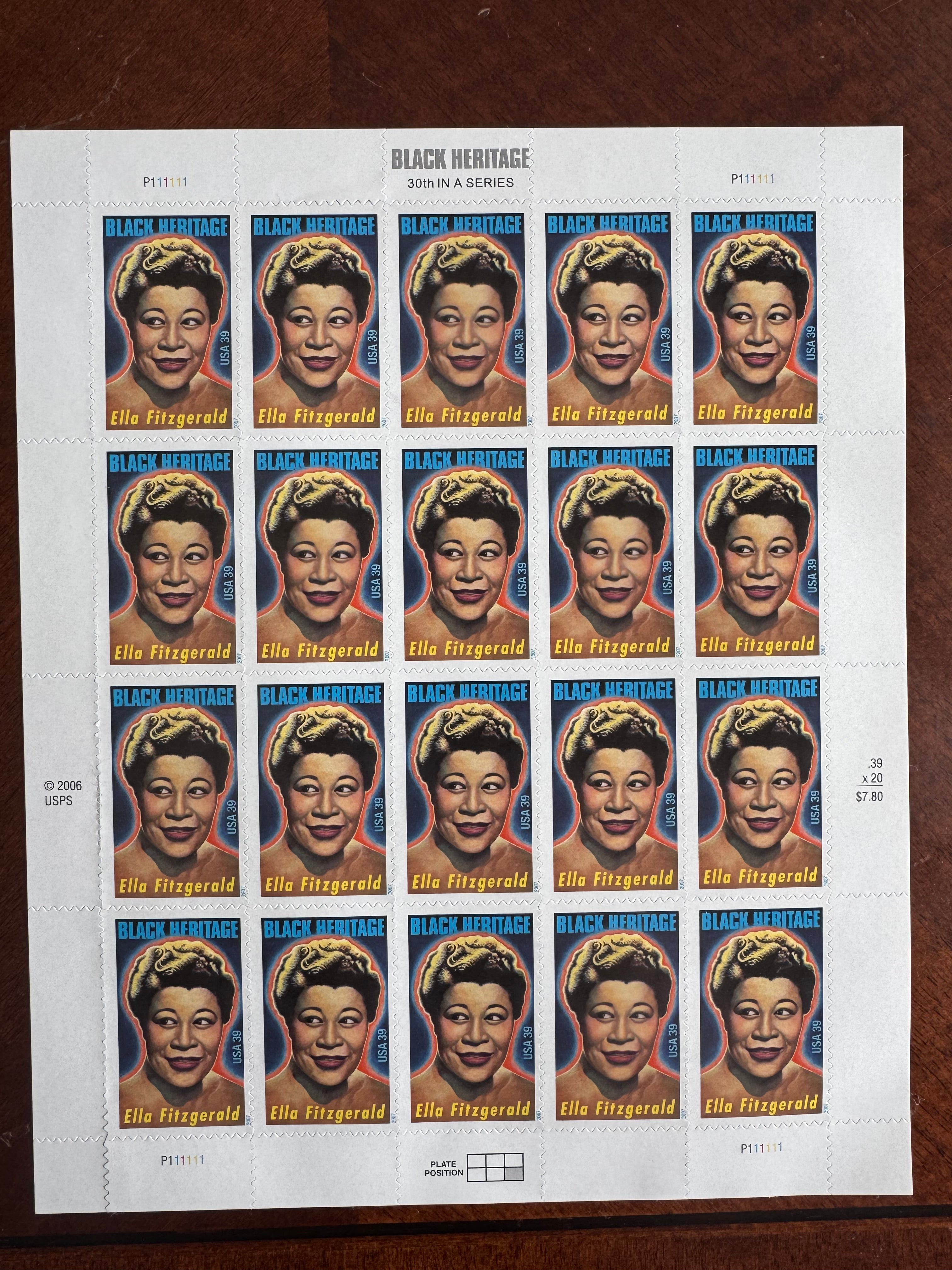 2007 Ella Fitzgerald - Black Heritage - 39 Cent Stamp
