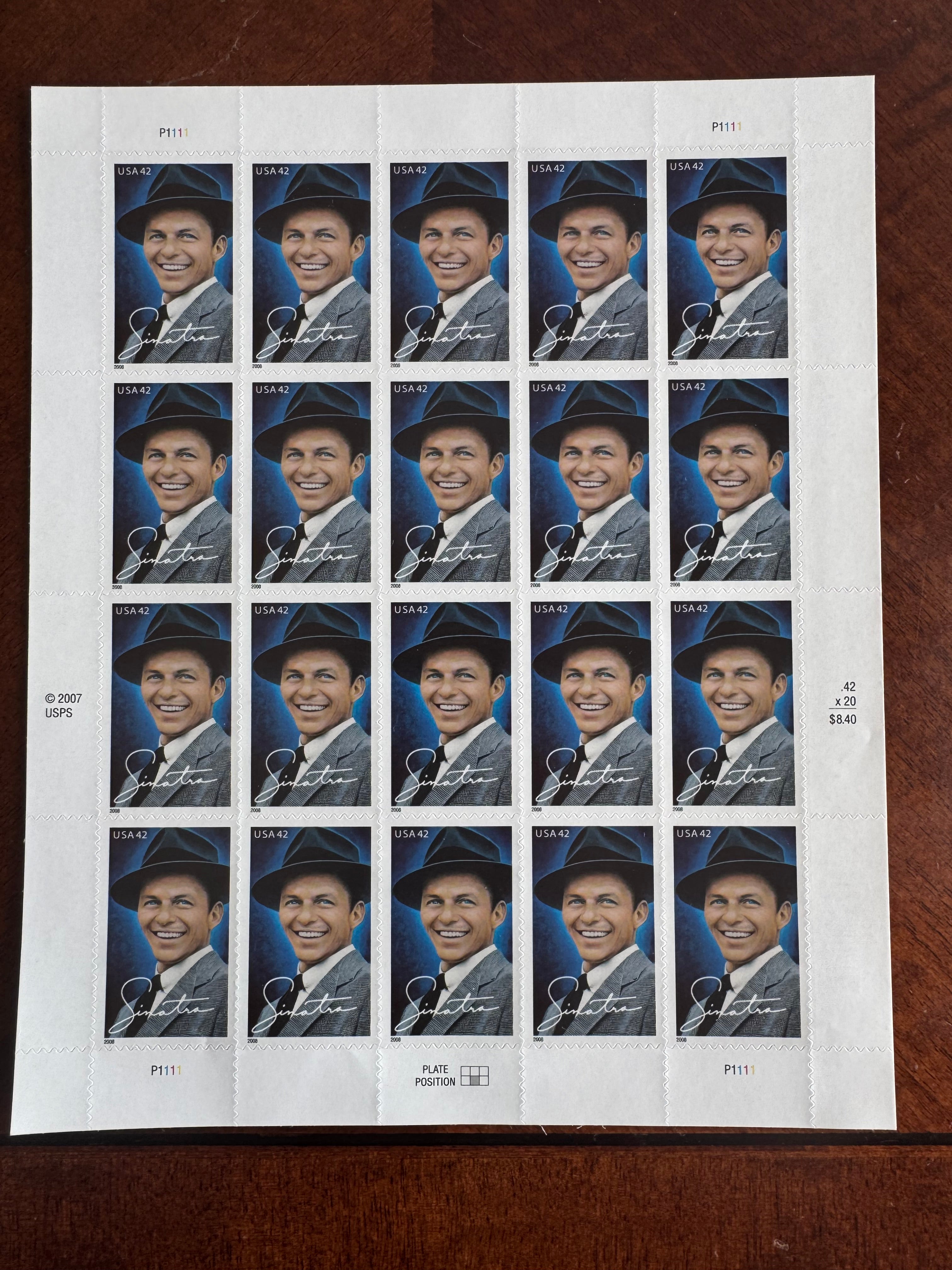 2008 Frank Sinatra - Legends of Hollywood - 42 Cent Stamp