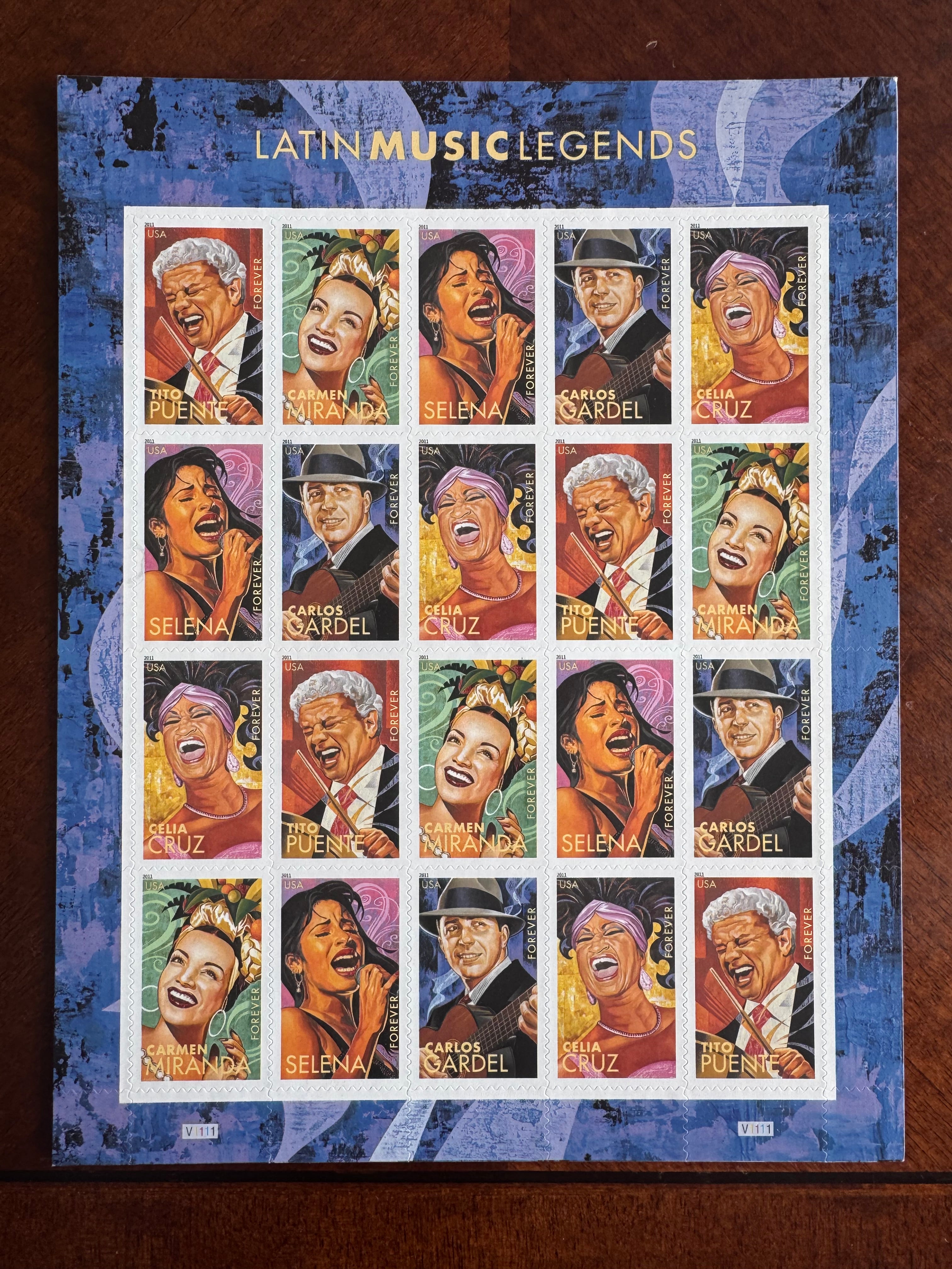 2011 Latin Music Legends - Forever Stamp Sheet