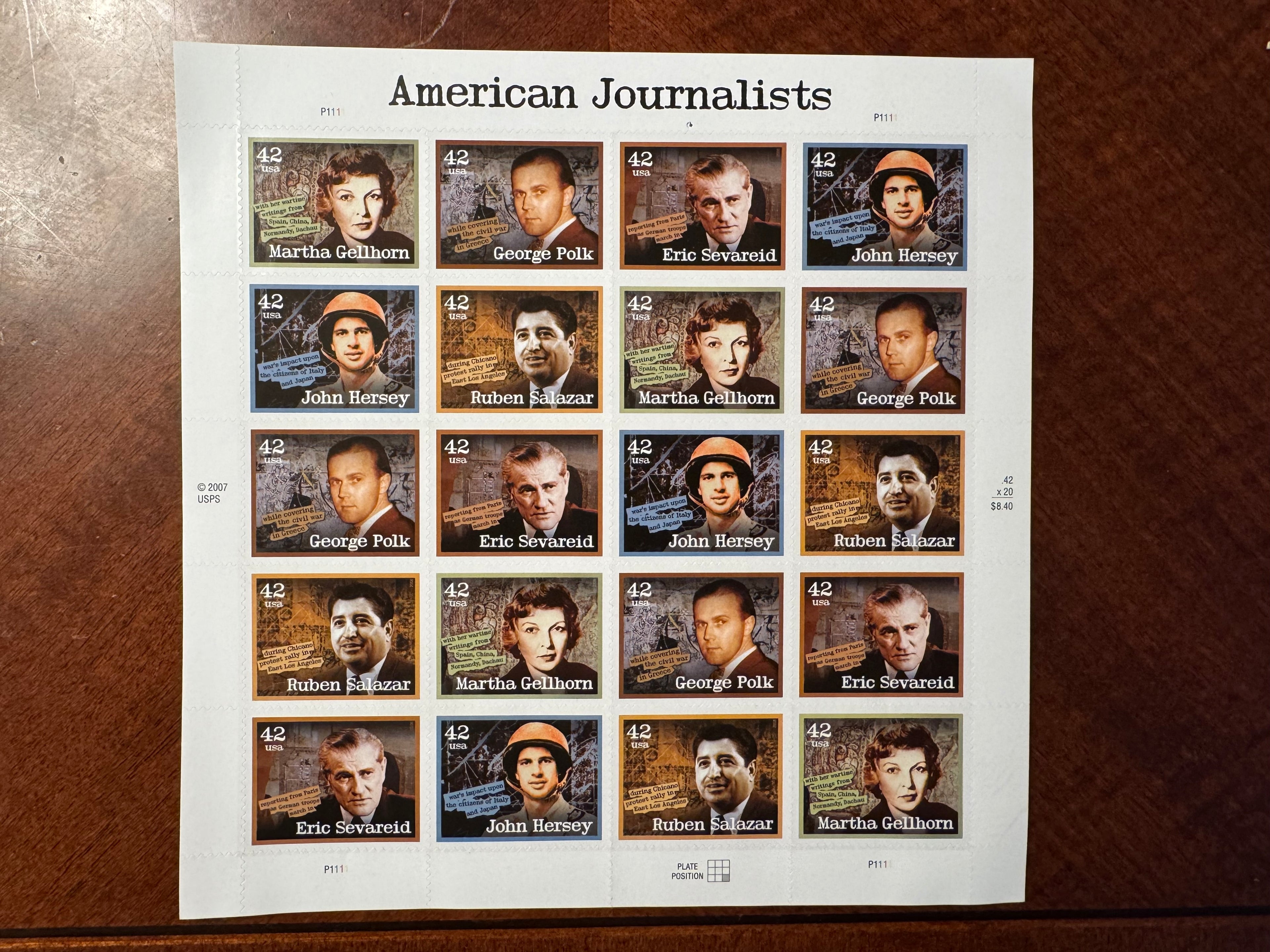 2008 American Journalists - 42 cent stamp