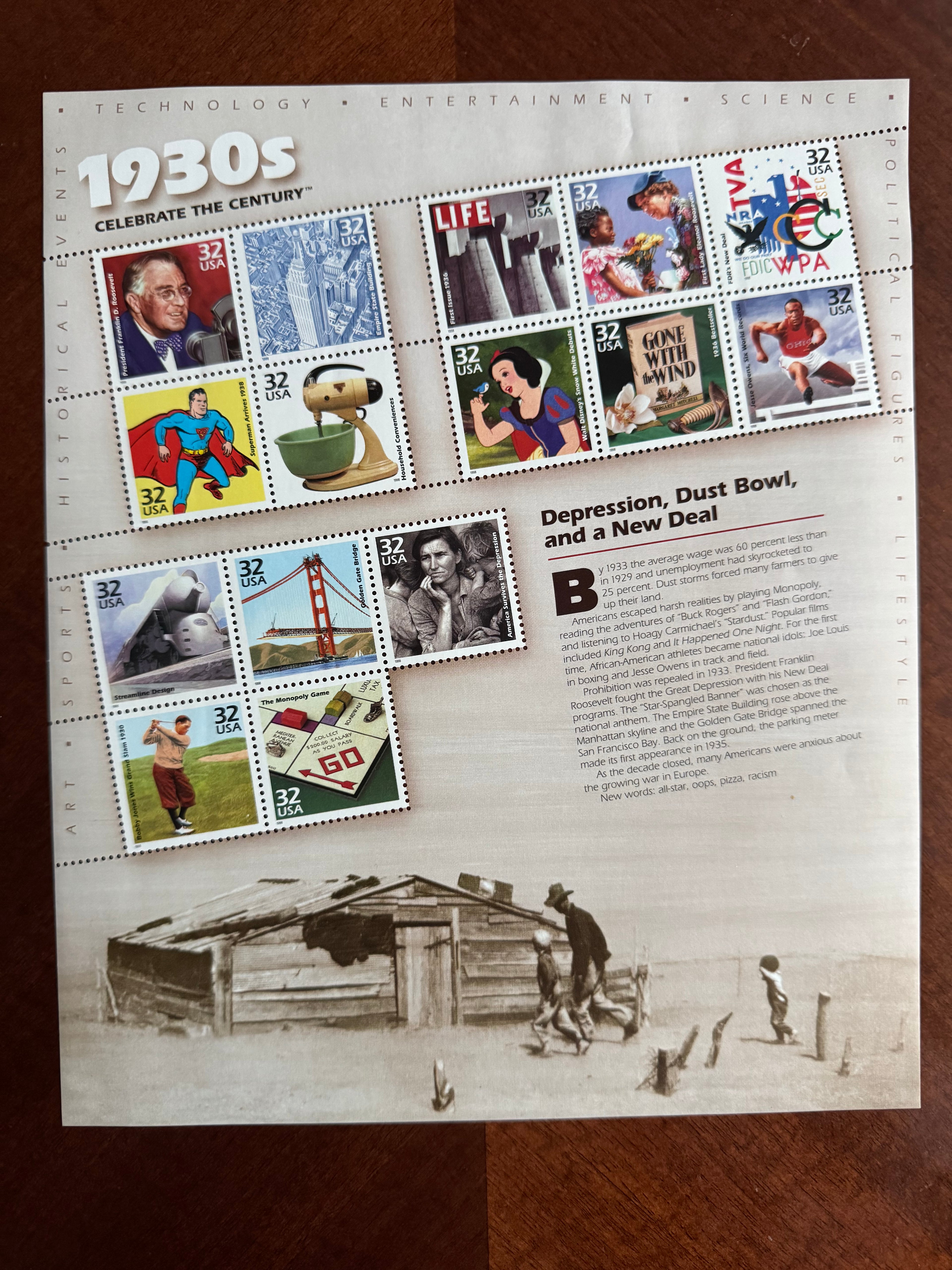1998 1930s Celebrate the Century - 32 cent stamp