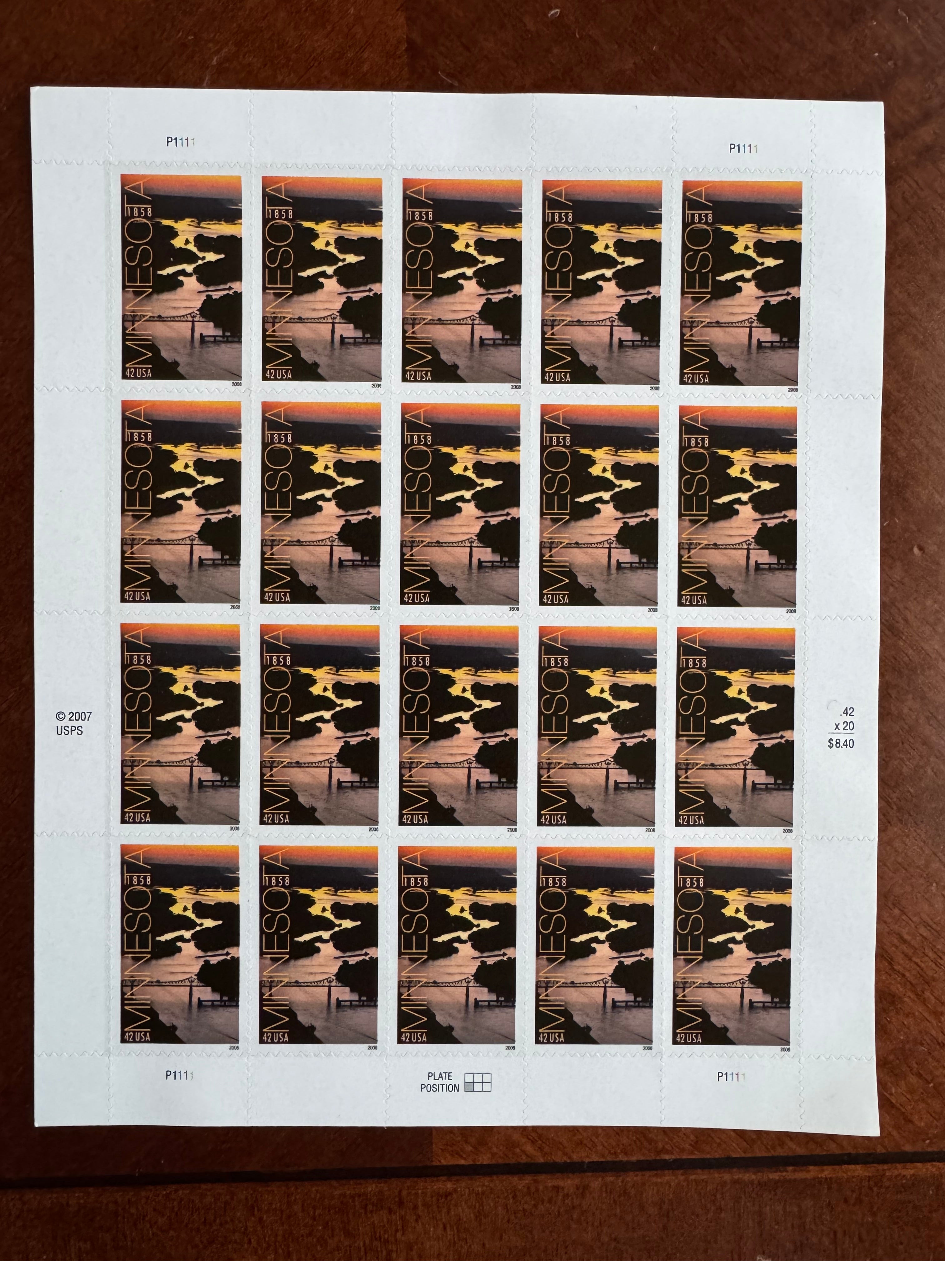 2008 Minnesota Statehood - 42 cent stamp