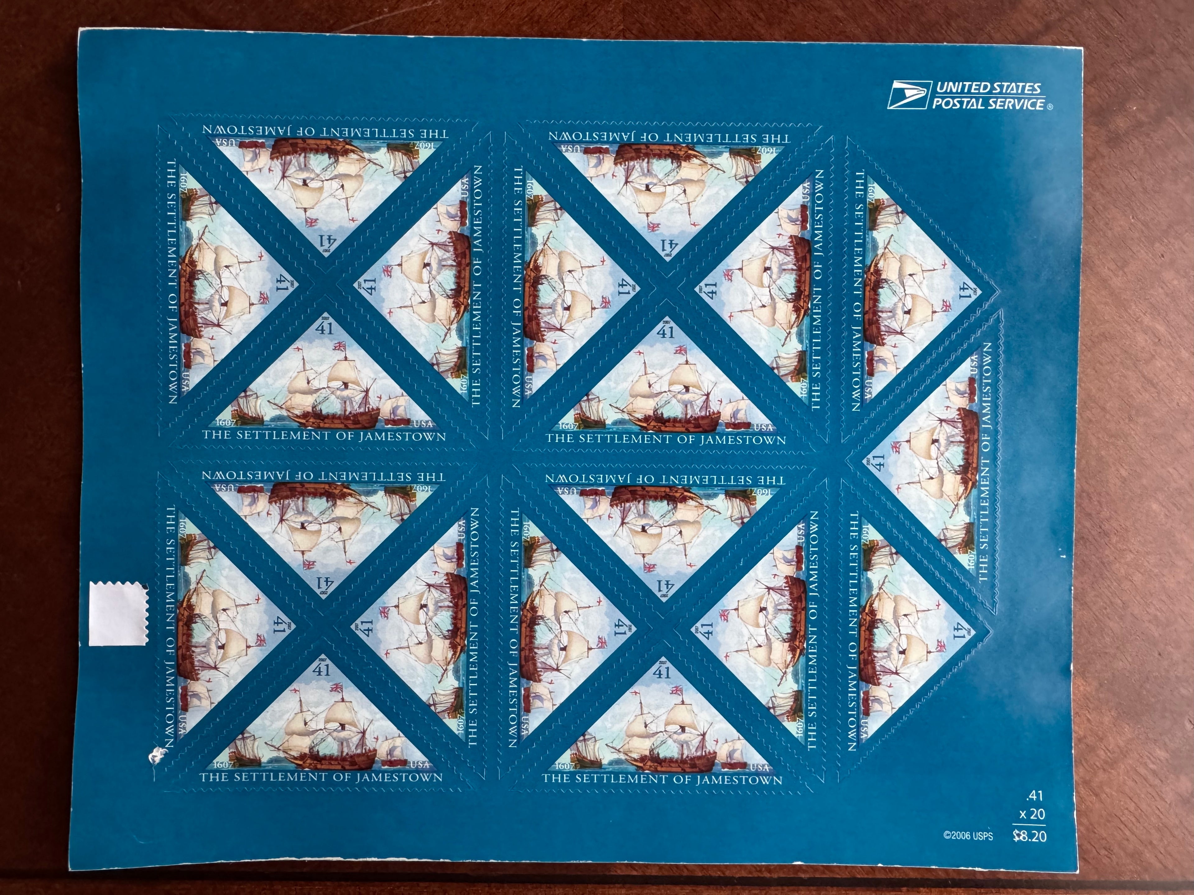 2007 The Settlement of Jamestown - 41 cent stamp